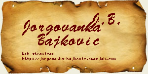 Jorgovanka Bajković vizit kartica